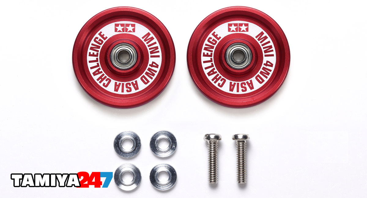 Tamiya 19mm Aluminum Ball-Race Rollers - Red - Asia Challenge 2024