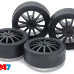 Tamiya Small Diameter Low Friction Tires - Carbon Wheels