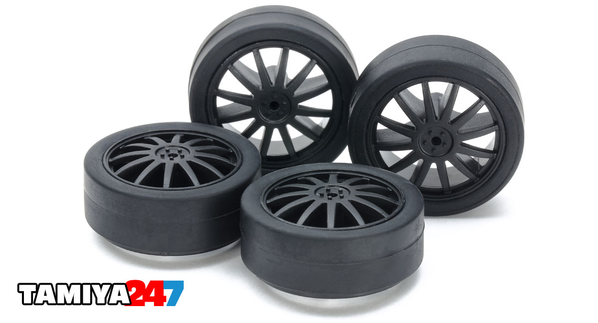 Tamiya Small Diameter Low Friction Tires - Carbon Wheels