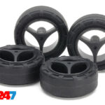 Tamiya Super Hard Small Diameter Mini 4WD Tires / Carbon Wheel Sret